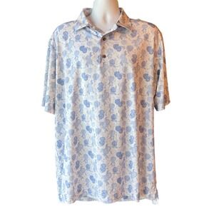 FootJoy All Over Floral Print Performance Golf Polo Shirt Size XL